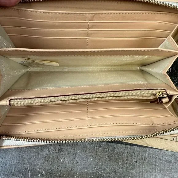 Kate Spade Toucan Parrott All Over Print Zip Around Long Wallet White Orange - Picture 3 of 8